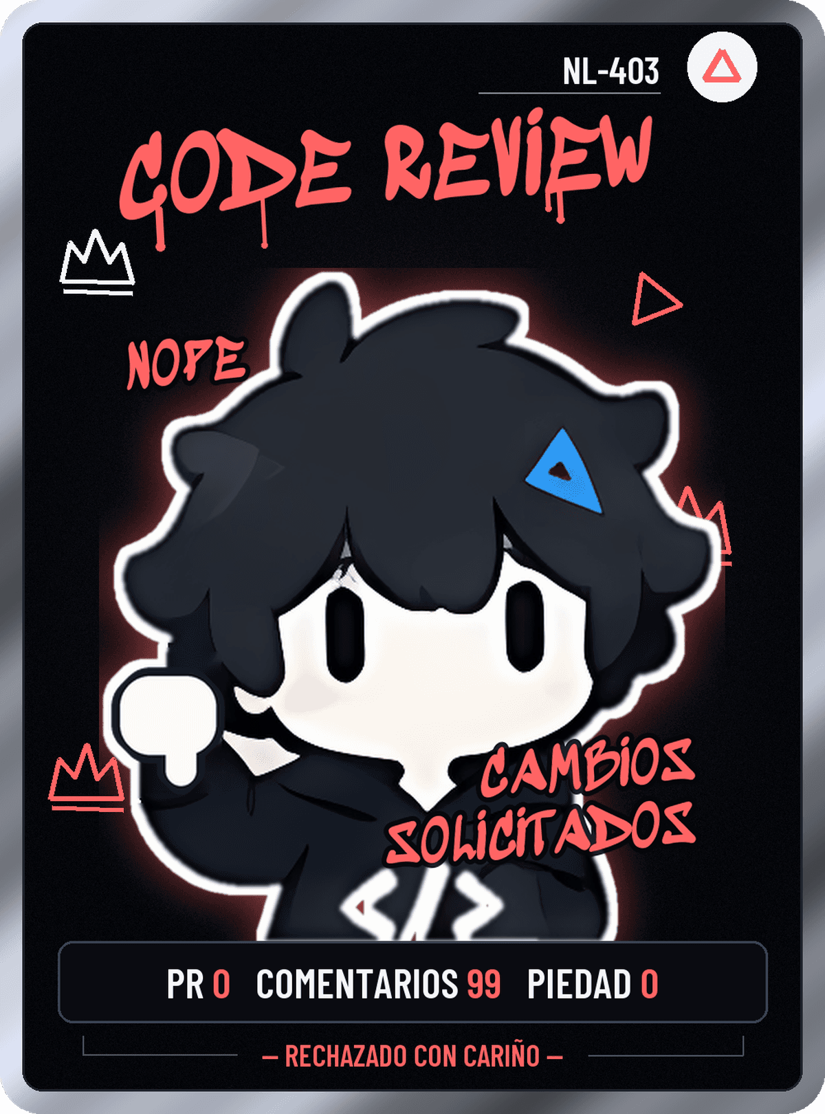 Tarjeta de Nullito con el pulgar abajo: code review